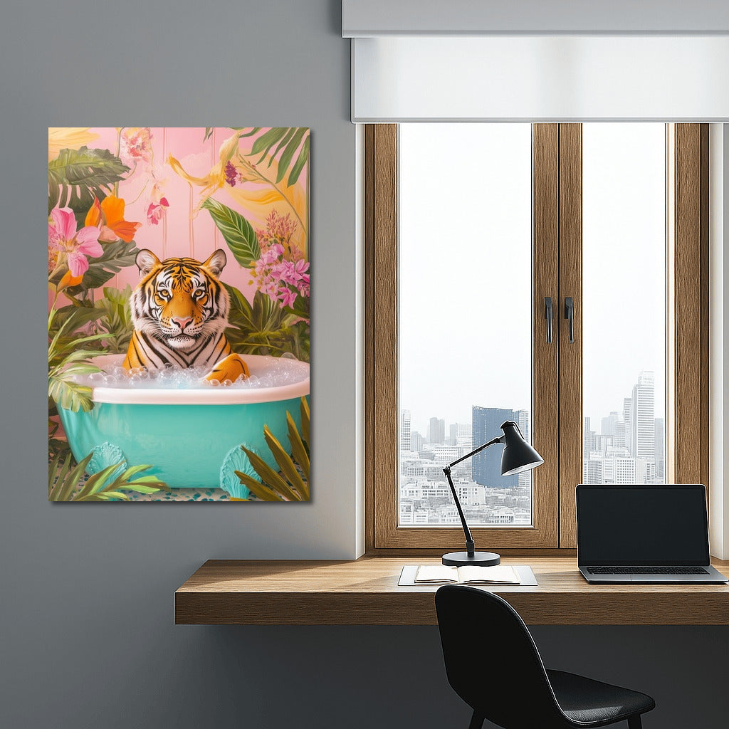 Tiger in Flower Champagne