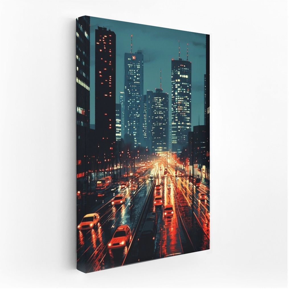 City in Puddles of Light