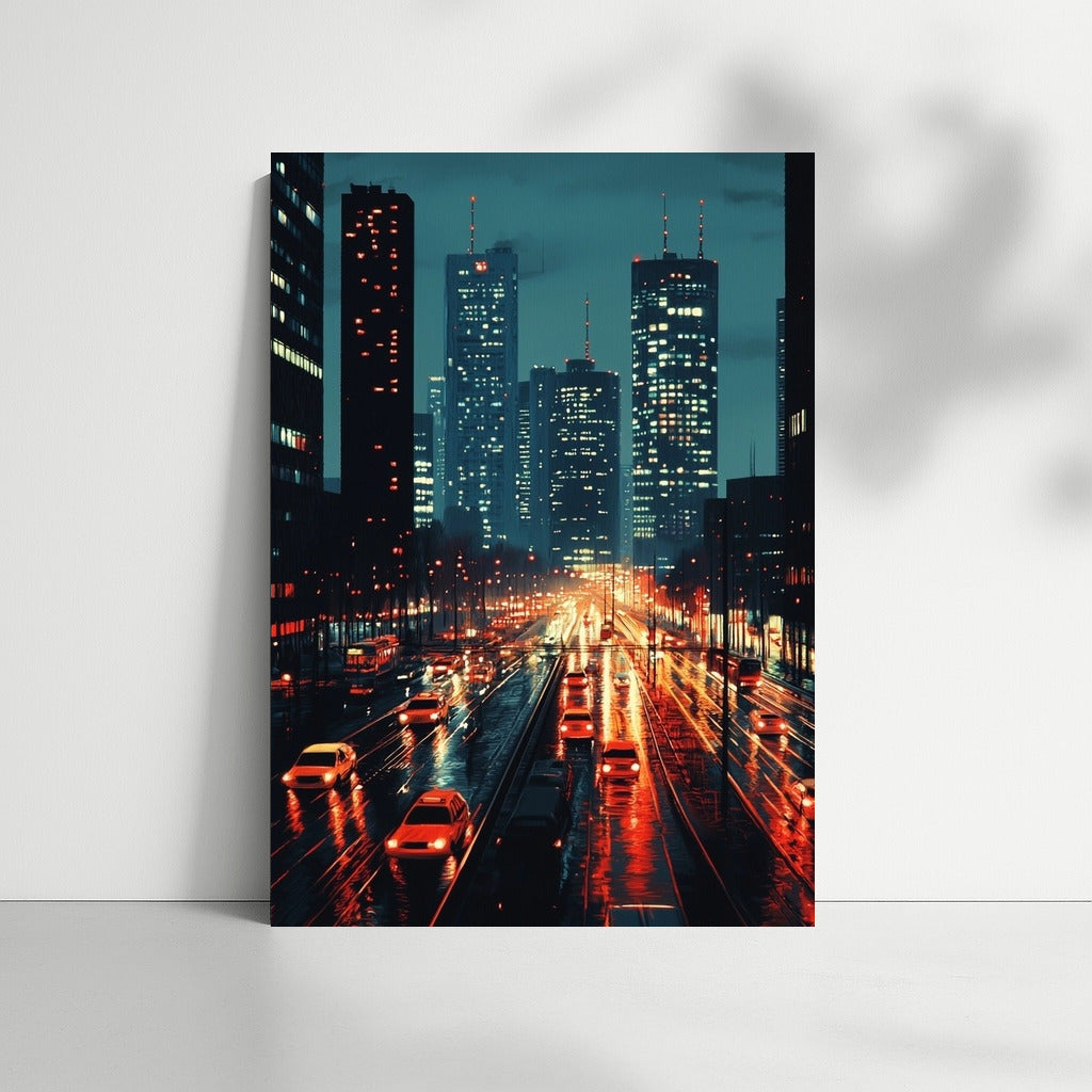 City in Puddles of Light