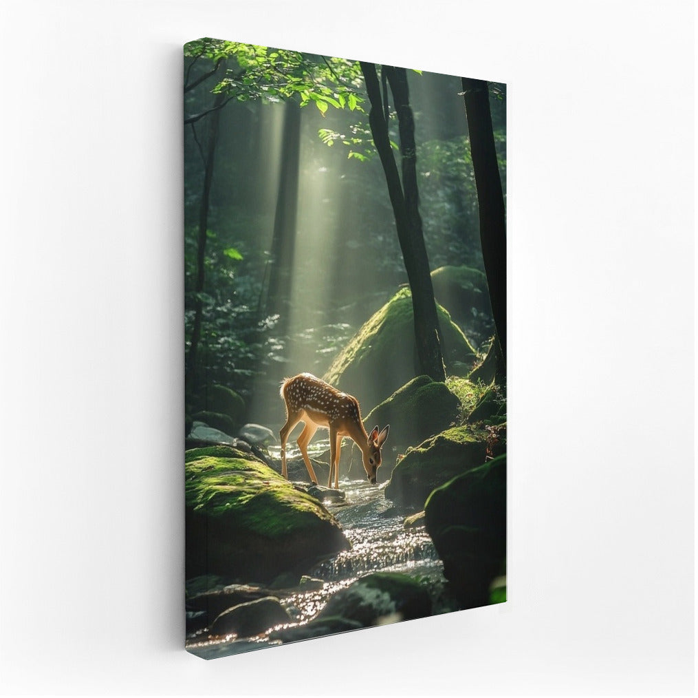 Forest Whisper: Fawn in the Morning Light