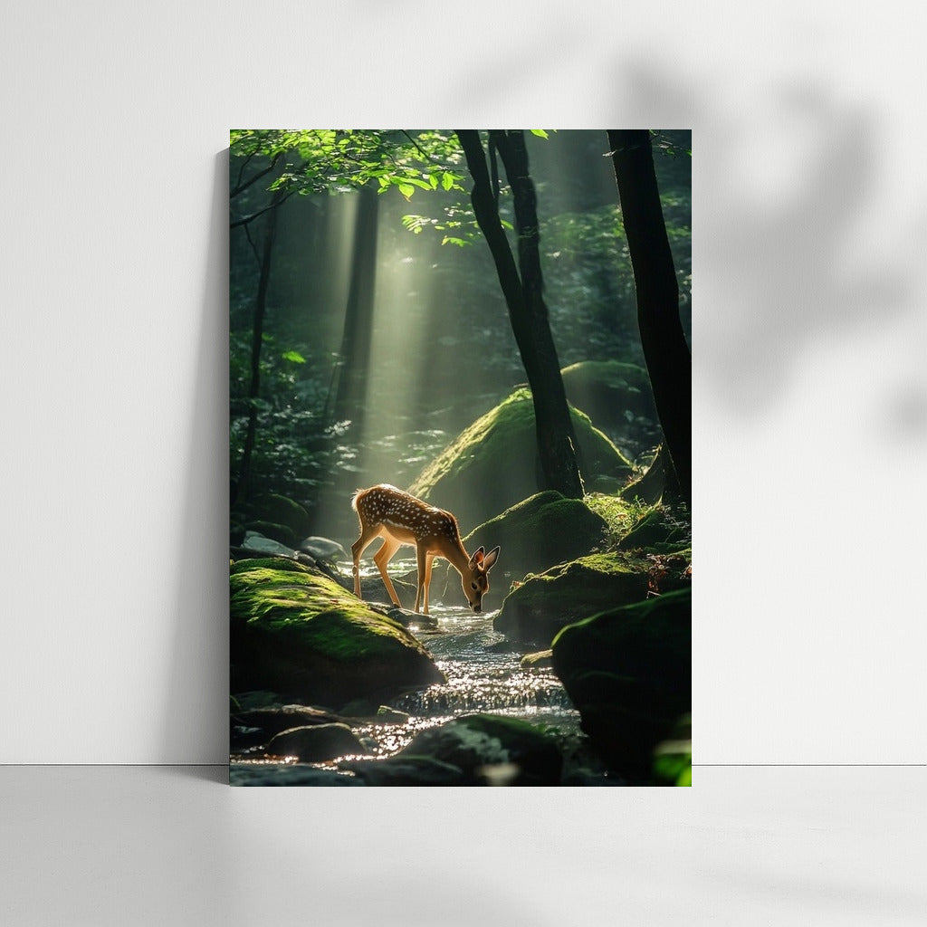 Forest Whisper: Fawn in the Morning Light
