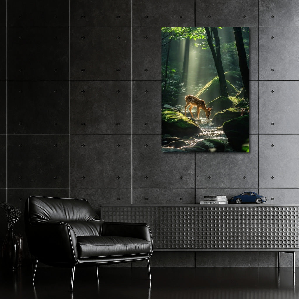 Forest Whisper: Fawn in the Morning Light