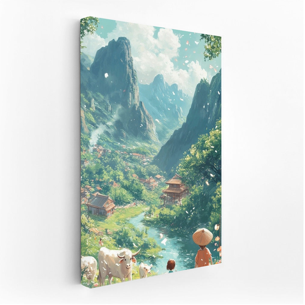 Harmony of Mountains and Flowers: Idyll of the Village