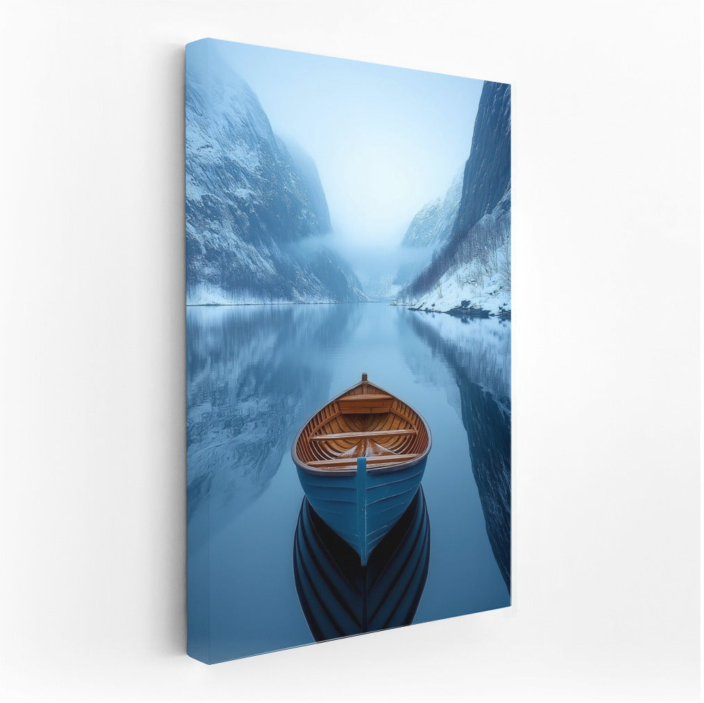 Winter Odyssey: A Boat in the Embrace of the Fjord