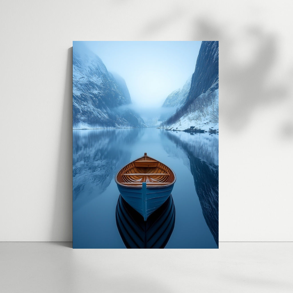 Winter Odyssey: A Boat in the Embrace of the Fjord