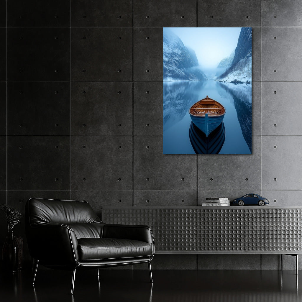Winter Odyssey: A Boat in the Embrace of the Fjord