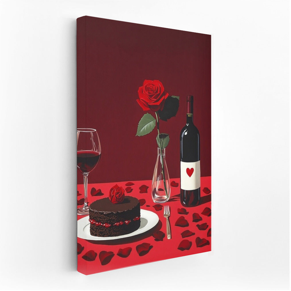 Trio of Temptation: Wine, Rose and Chocolate