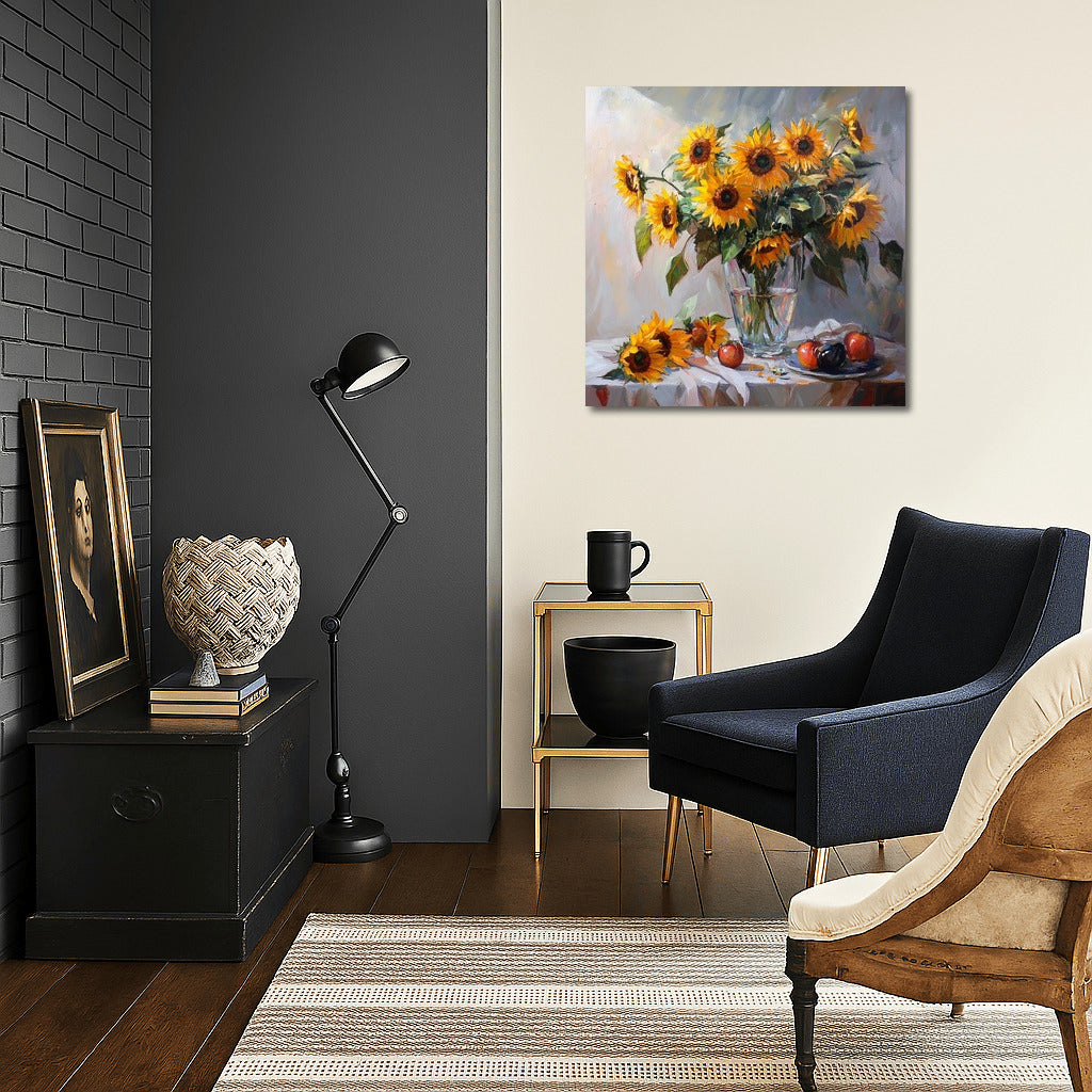 Solar Burst: Sunflowers and Fruits