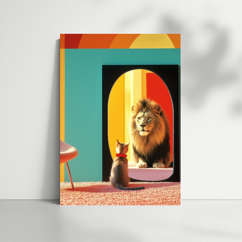 Mirror of Courage: The Lion's Gaze