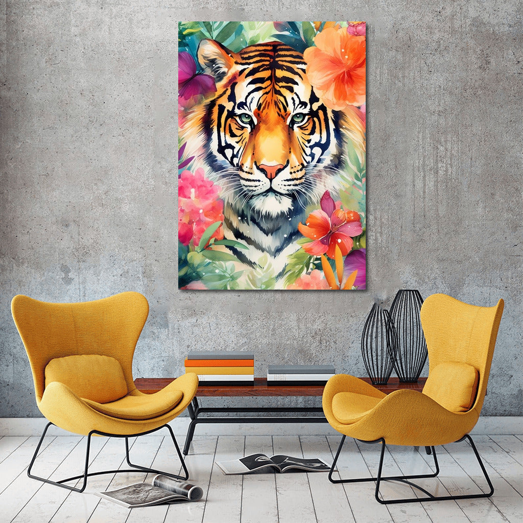 Tiger Symphony in Flowers