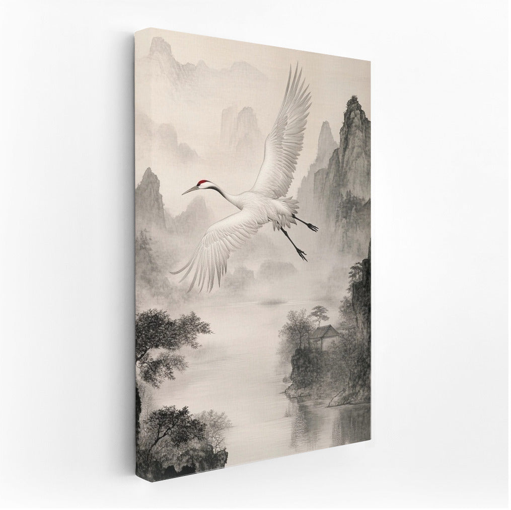 The Soaring Crane: Symphony of Mountains