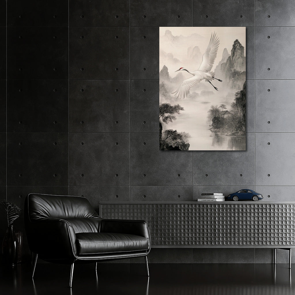 The Soaring Crane: Symphony of Mountains