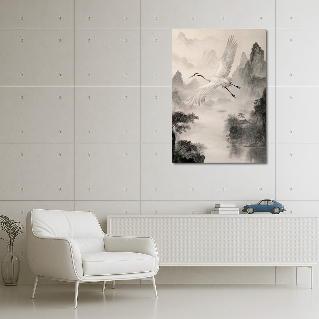 The Soaring Crane: Symphony of Mountains