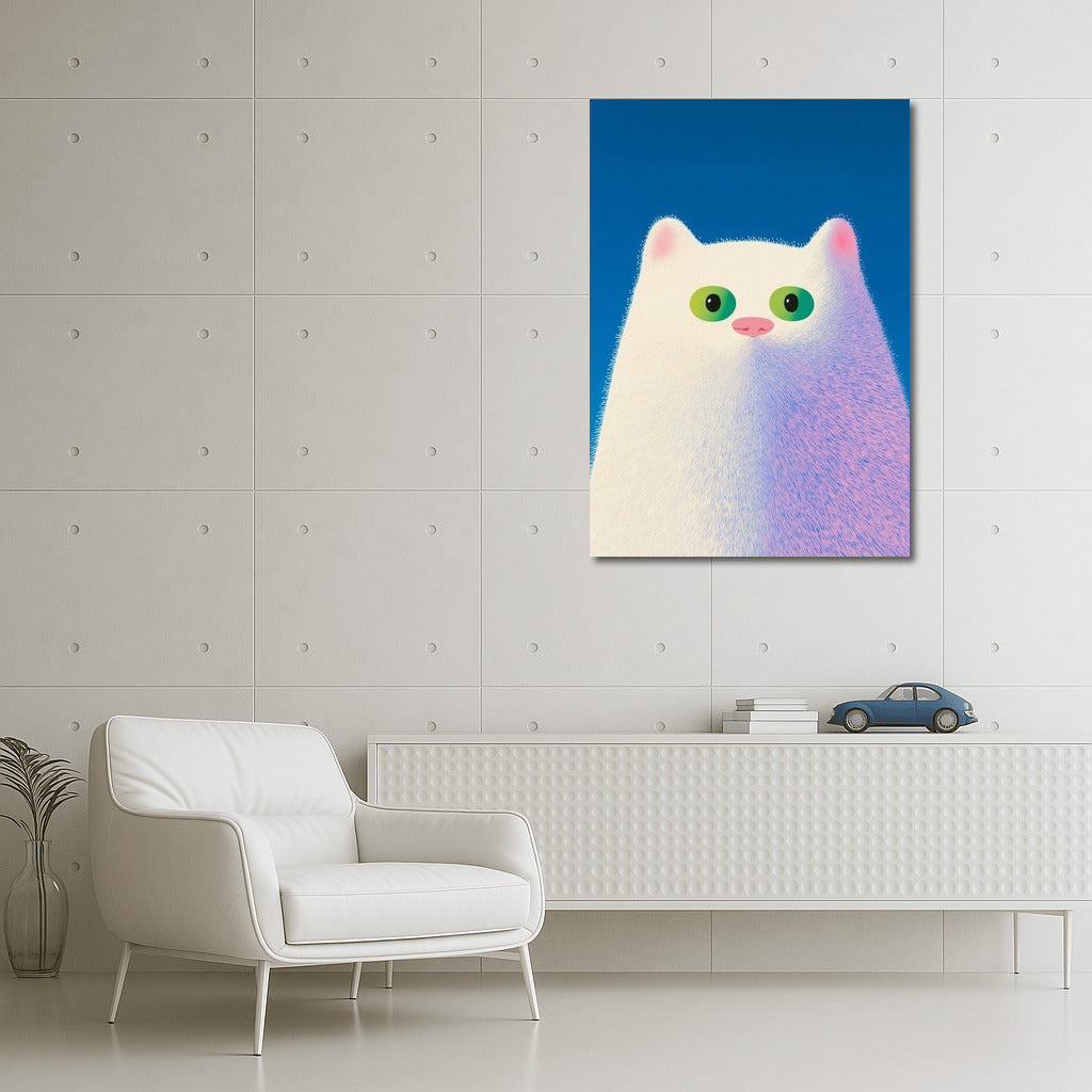 Heavenly Guardian in a Snow-White Coat