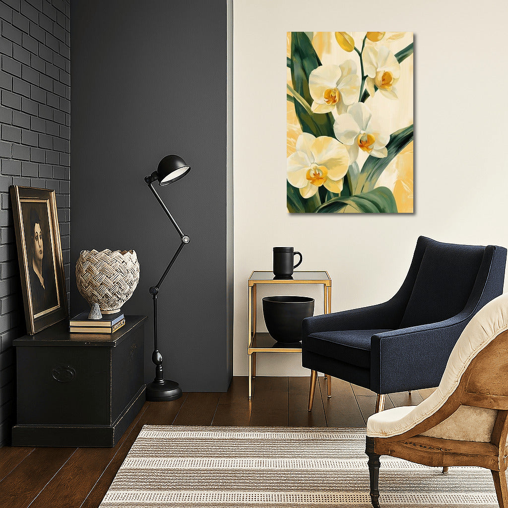 Snow-White Symphony of Orchids