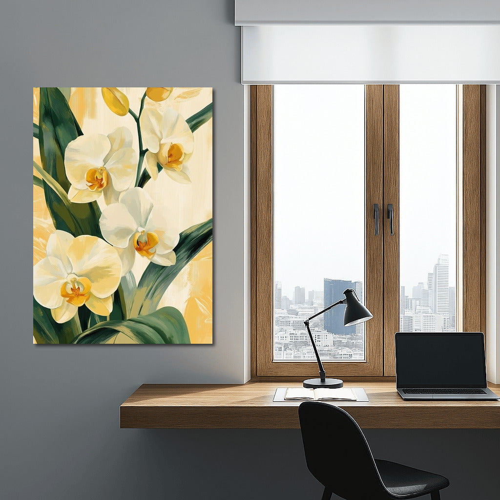 Snow-White Symphony of Orchids