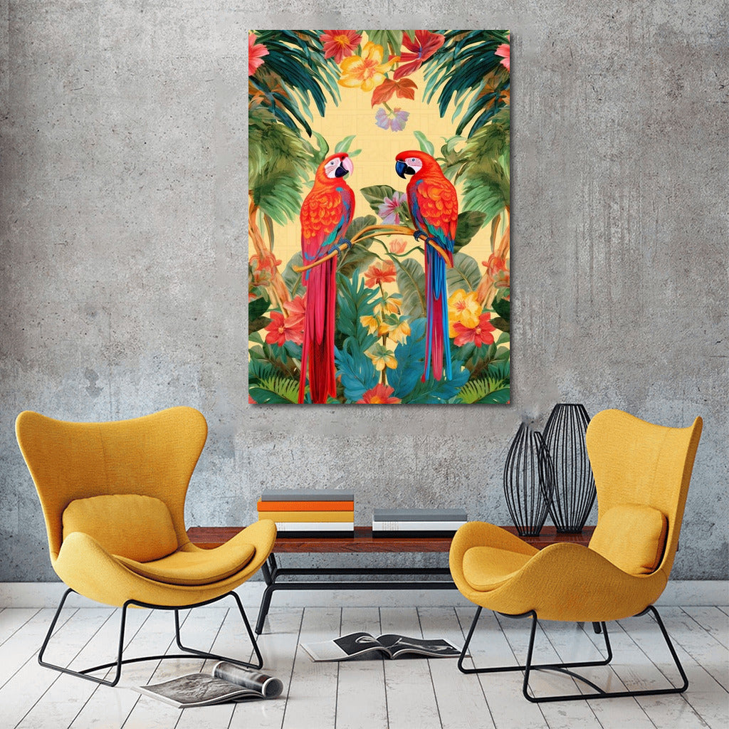 Tropical Symphony: Colorful Parrots