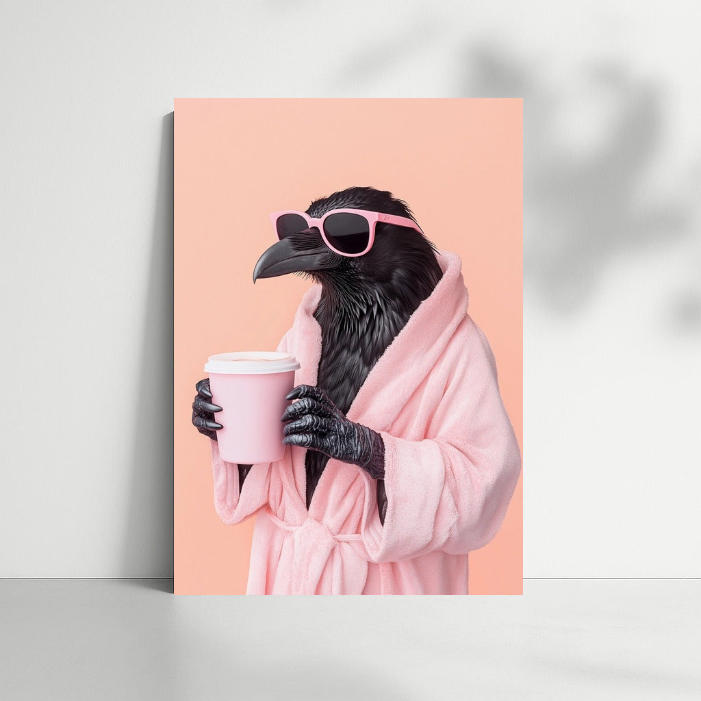 Coffee Raven in Pink Chic