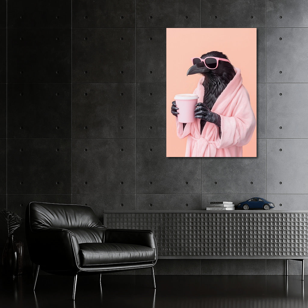 Coffee Raven in Pink Chic