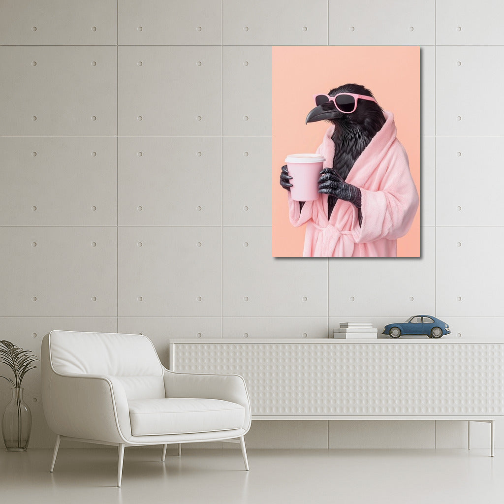 Coffee Raven in Pink Chic