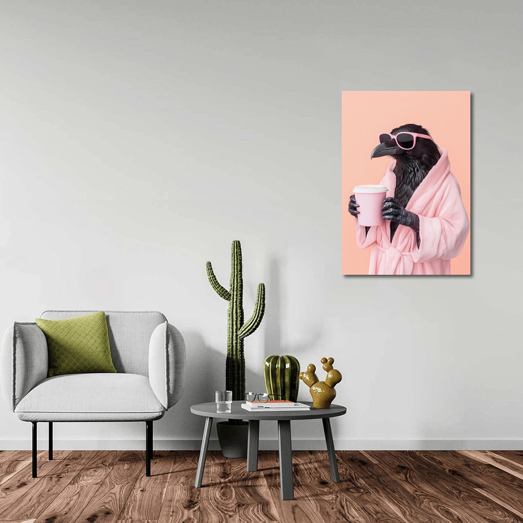 Coffee Raven in Pink Chic