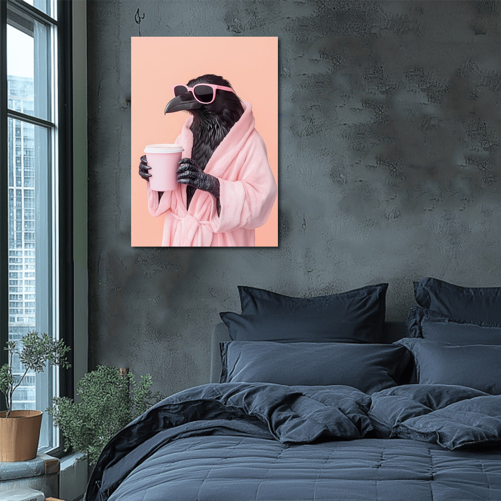 Coffee Raven in Pink Chic