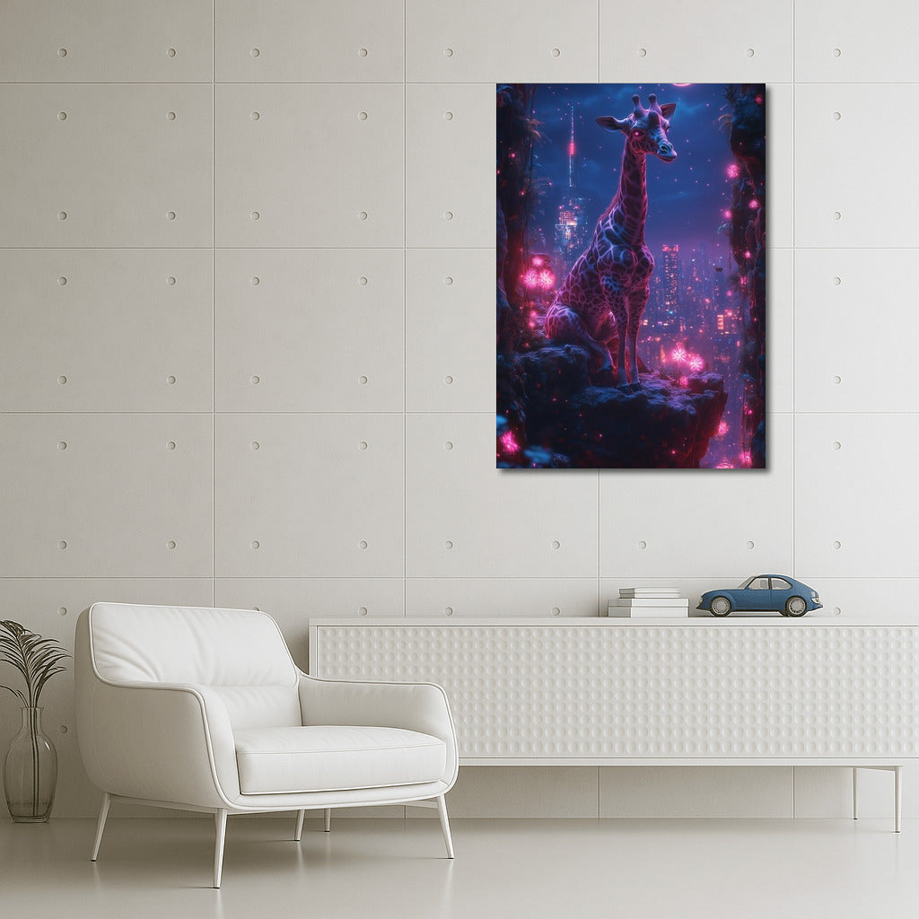Glowing Giraffe in the Night Wonder World