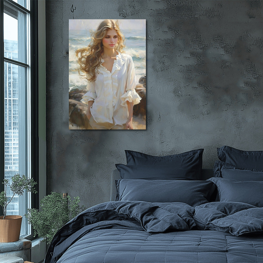 Breeze Dance: White Muse Among the Waves