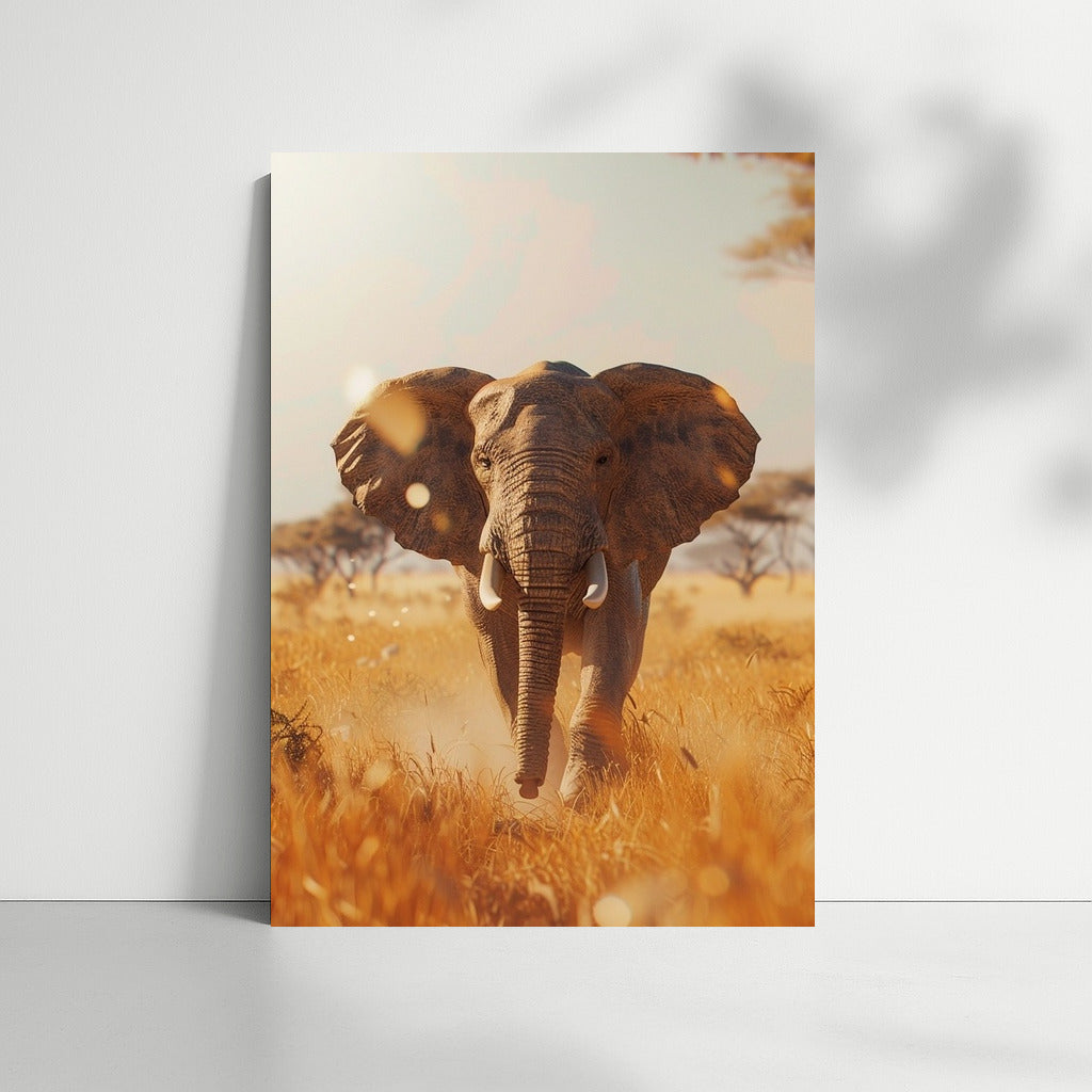 Savannah's Majesty: Elephant in the Sunset