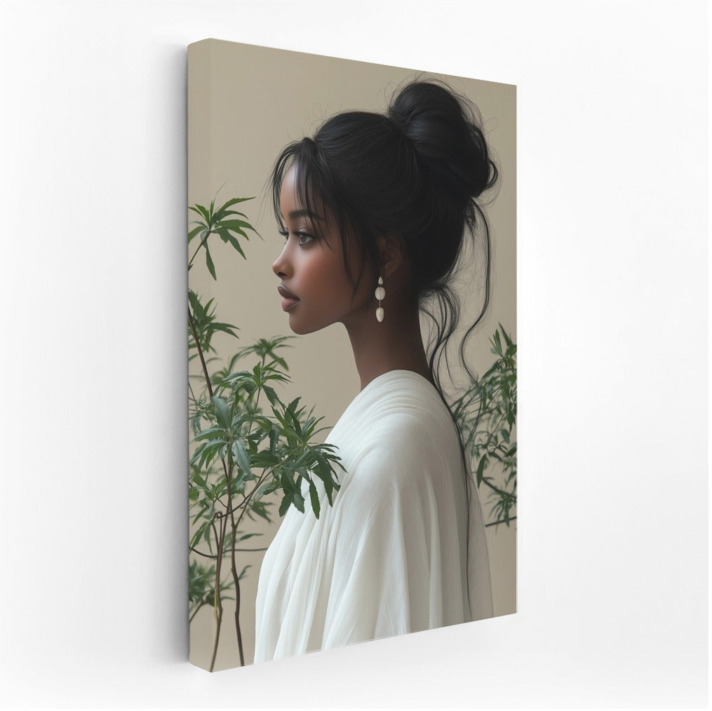 White Silhouette in Emerald Silence
