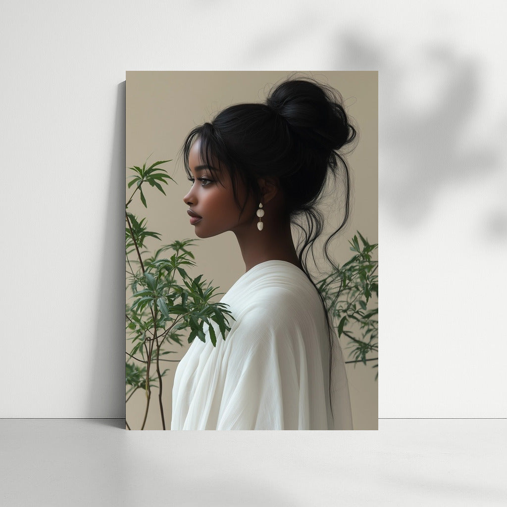 White Silhouette in Emerald Silence
