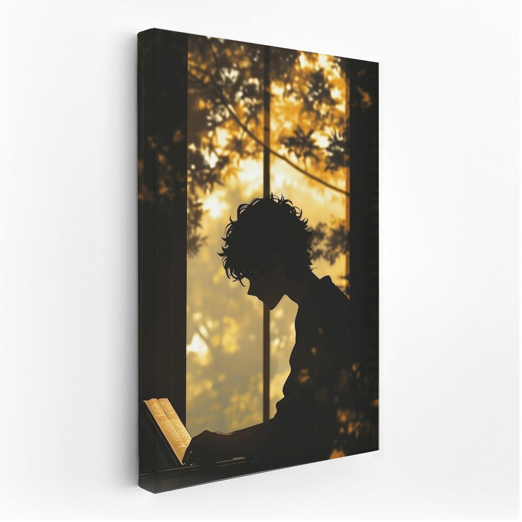 Reading in the Sunset Glow