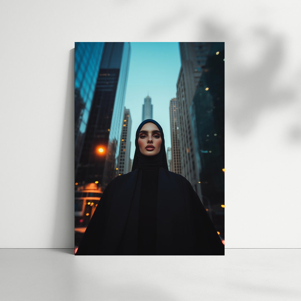 Silhouette in the Lights of the Metropolis
