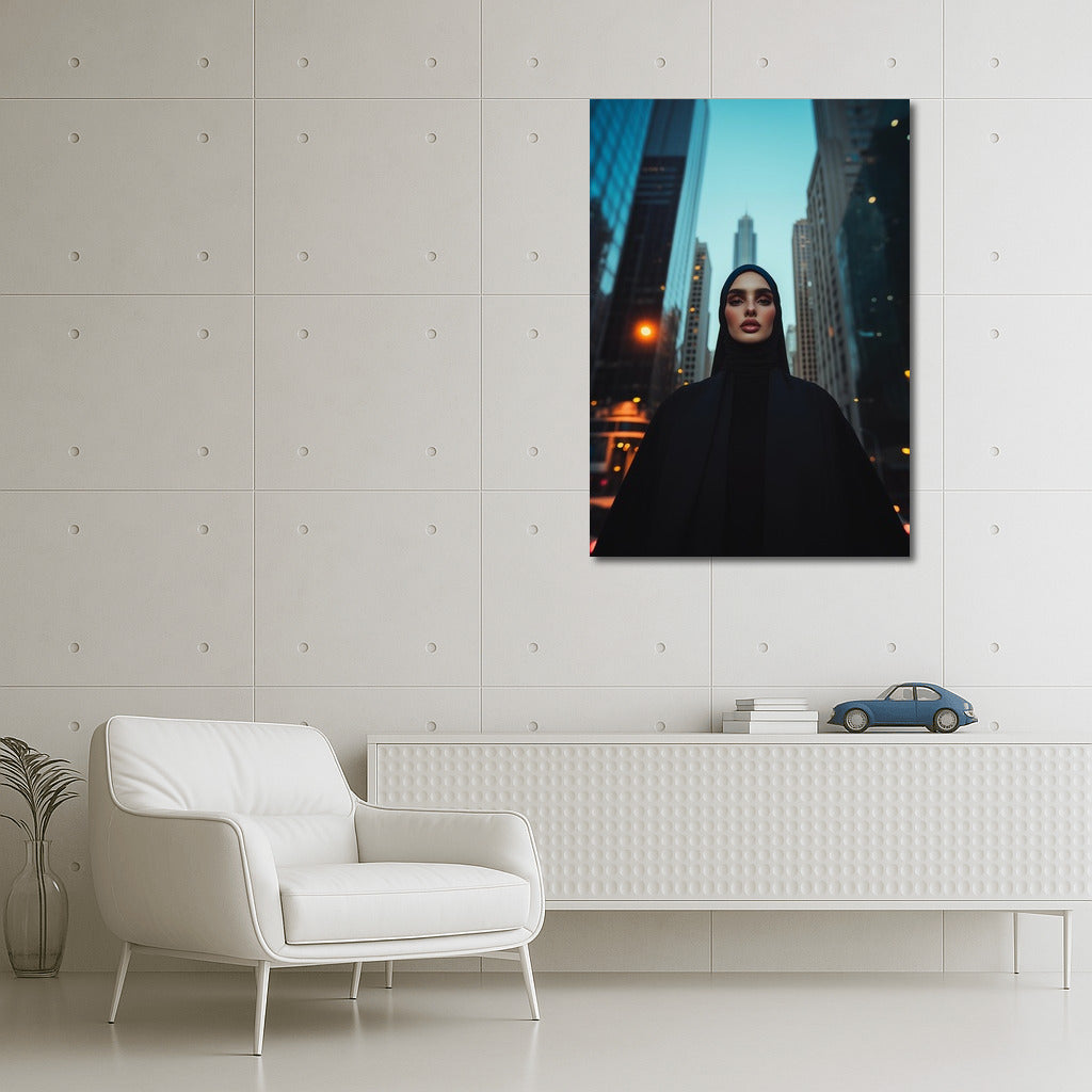 Silhouette in the Lights of the Metropolis