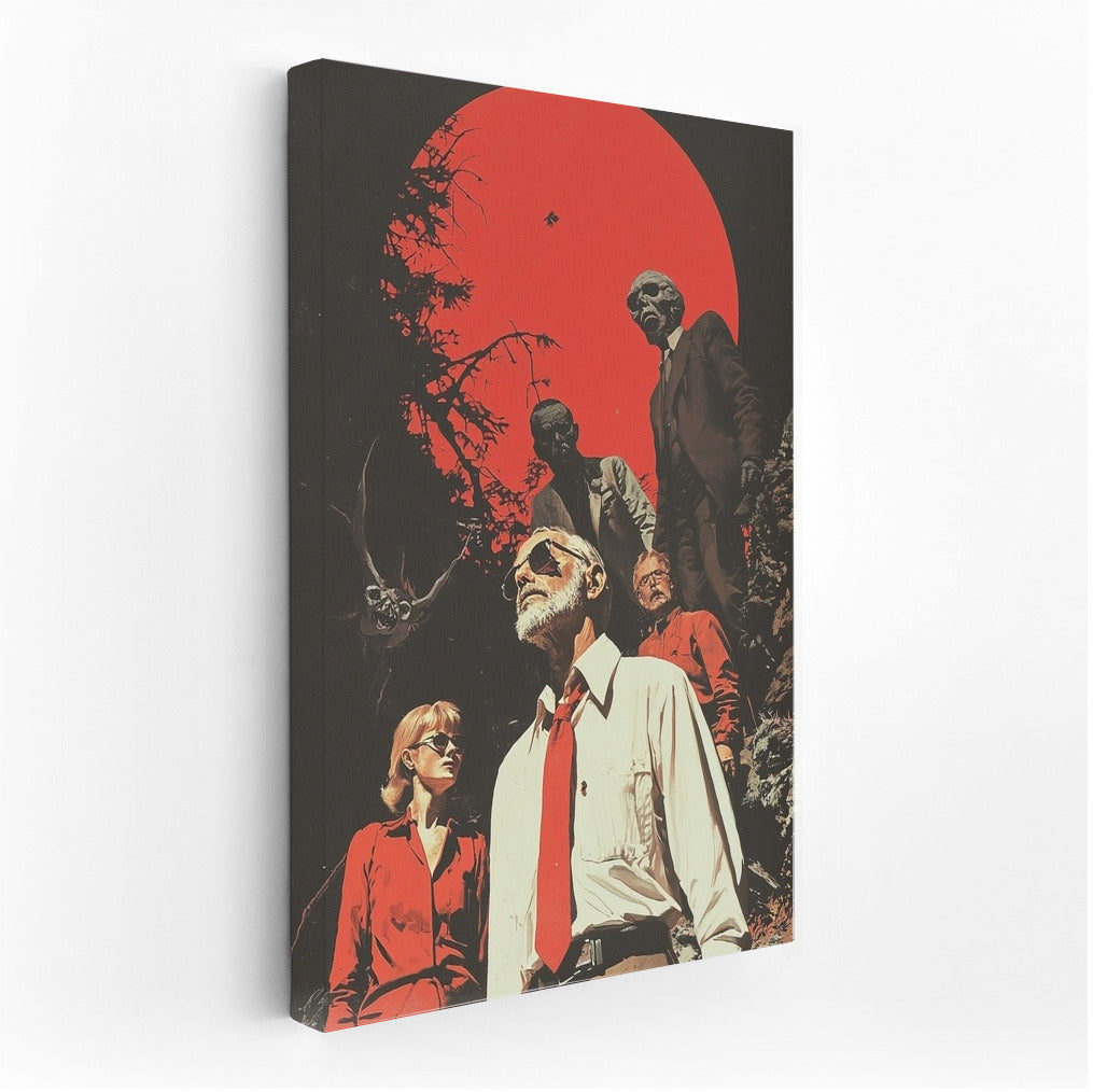 Dance of shadows under the scarlet sun