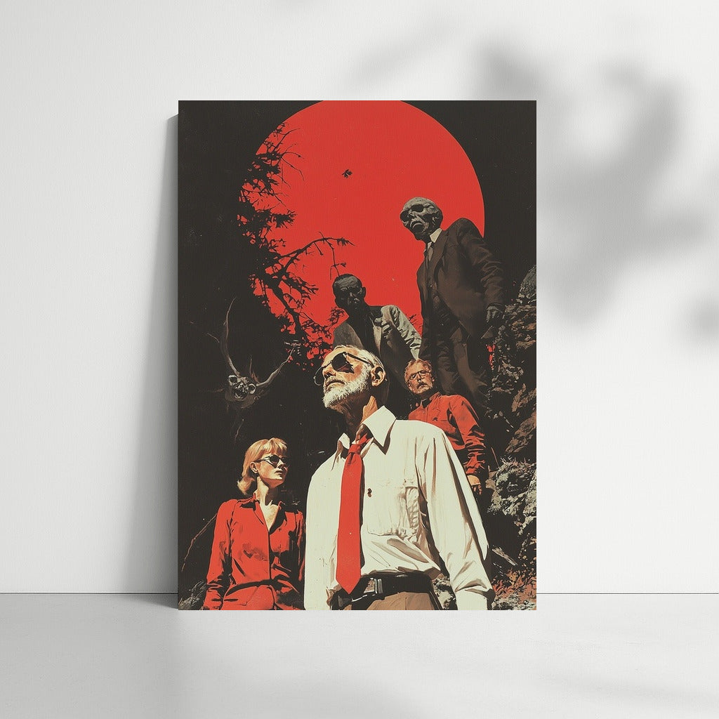 Dance of shadows under the scarlet sun