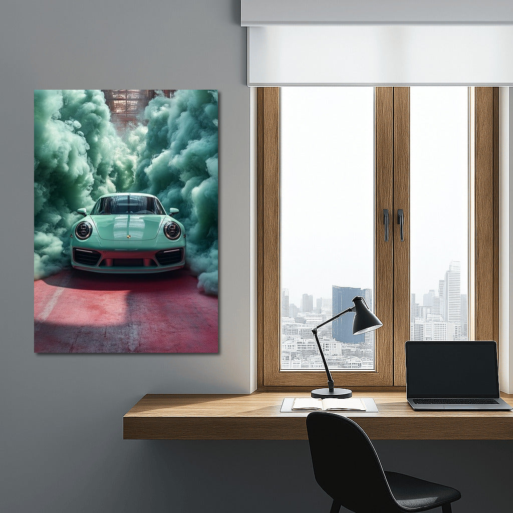 Emerald Rush: Porsche 911 in the Fog