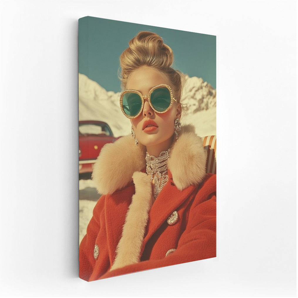 Grace on Top: Vintage Car in Snow Symphony