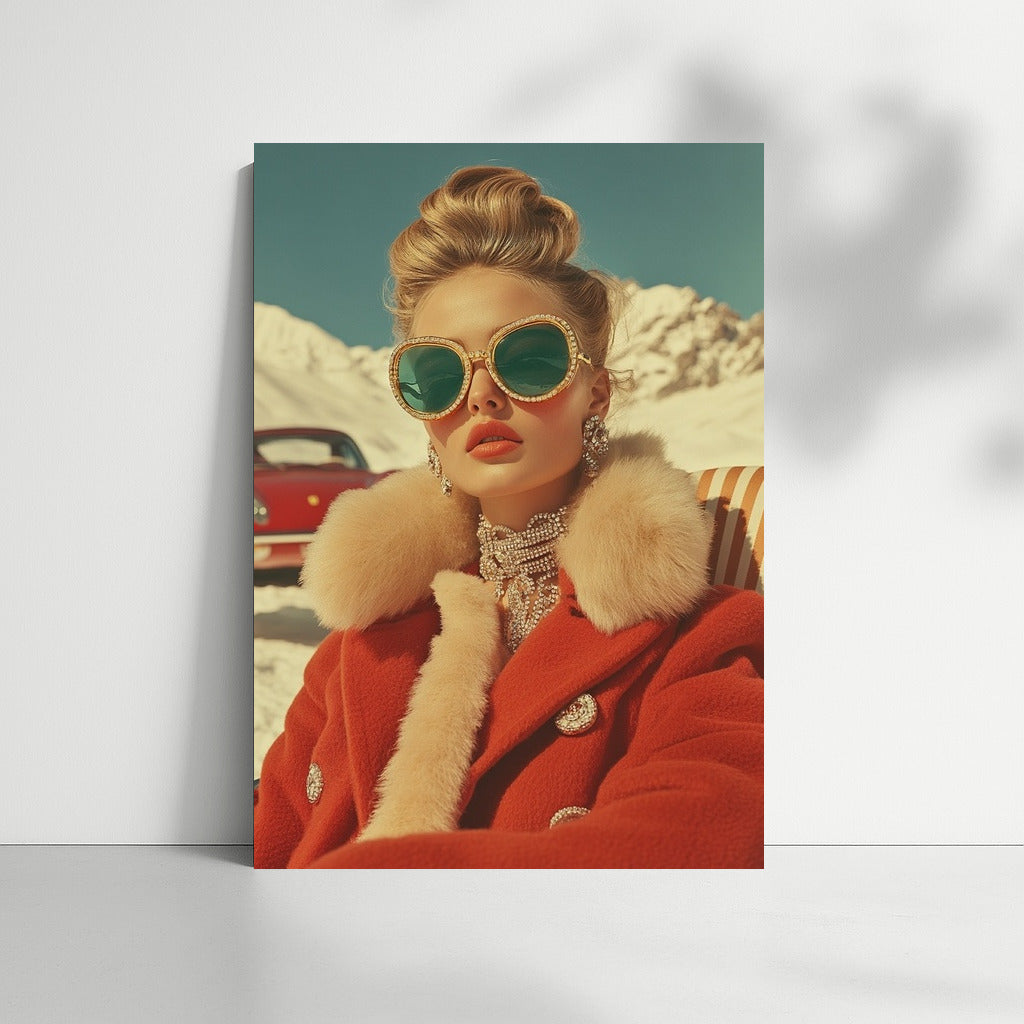 Grace on Top: Vintage Car in Snow Symphony