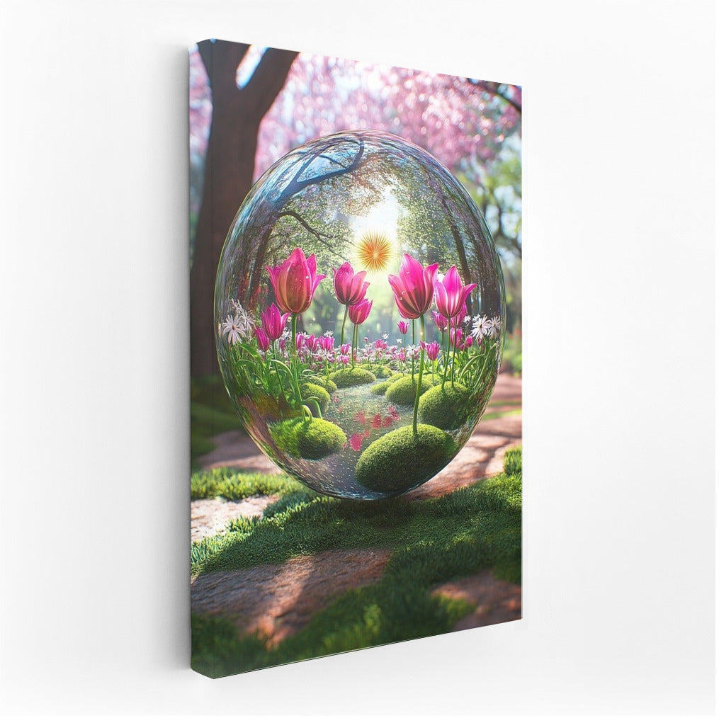Sunny Ball of Blooming Tulips