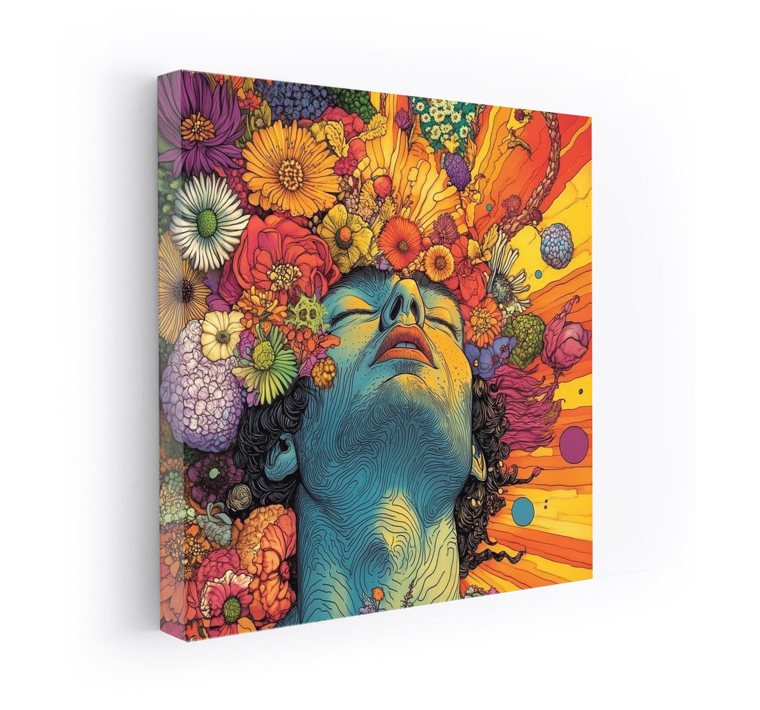 Floral Fantasy: Girl in a Flower Vortex
