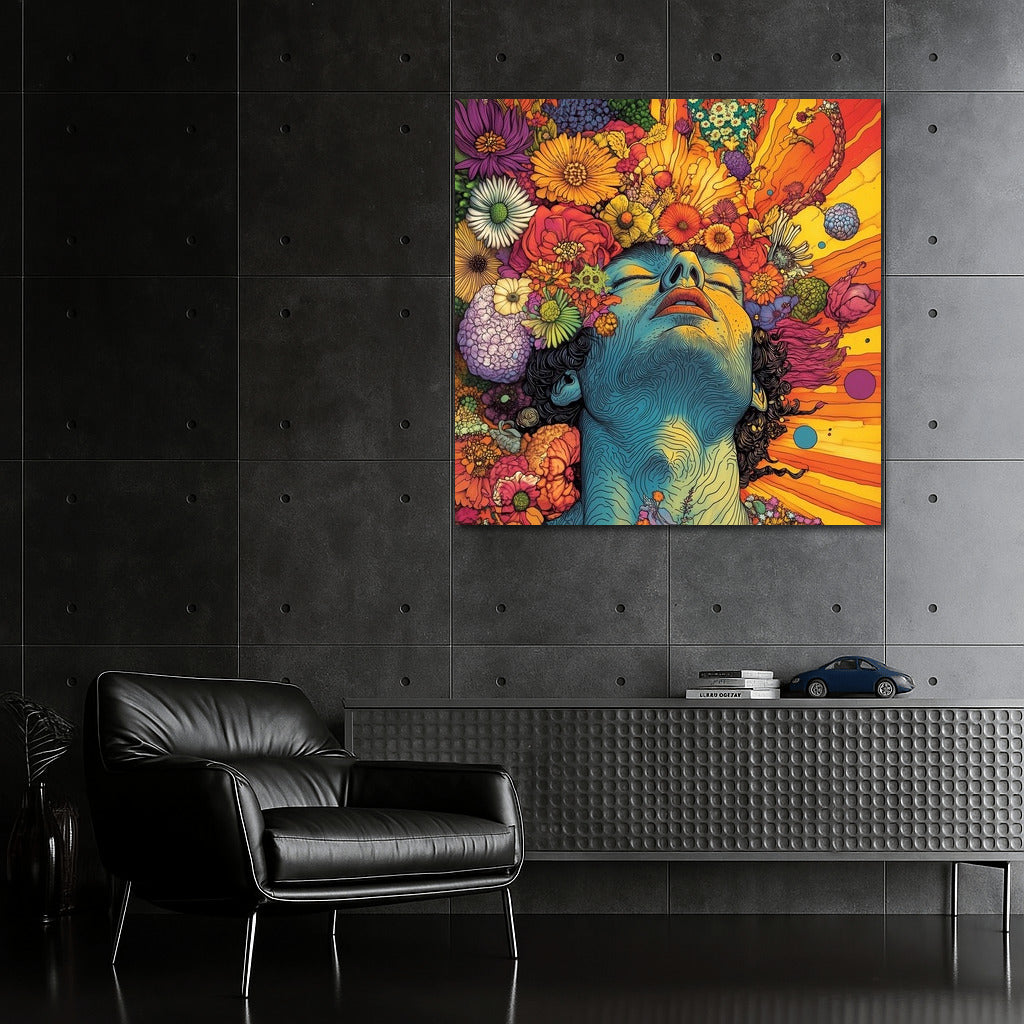 Floral Fantasy: Girl in a Flower Vortex