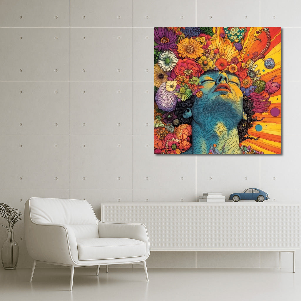 Floral Fantasy: Girl in a Flower Vortex