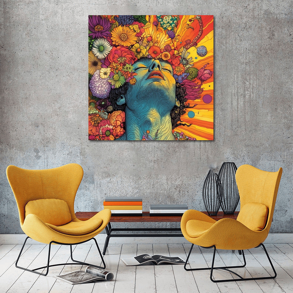 Floral Fantasy: Girl in a Flower Vortex