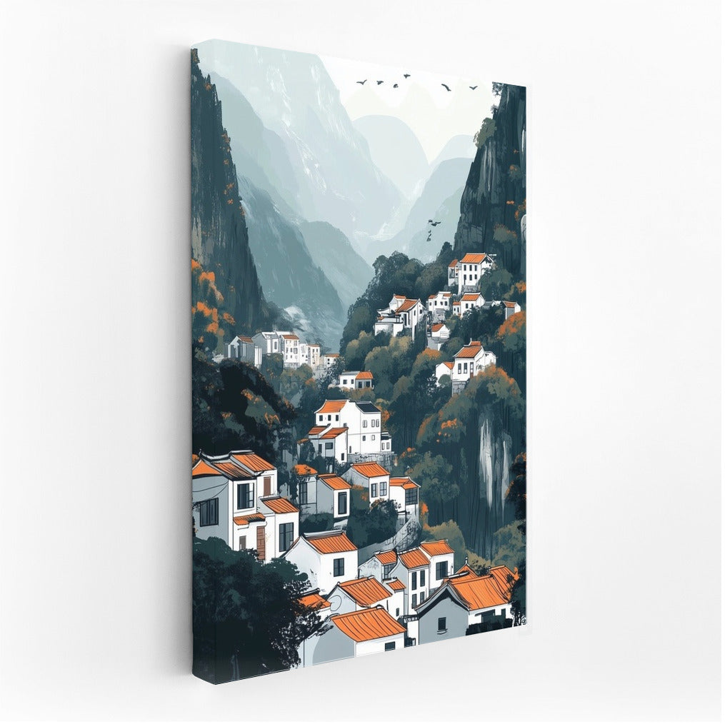 Soaring Dreams Over a Mountain Village