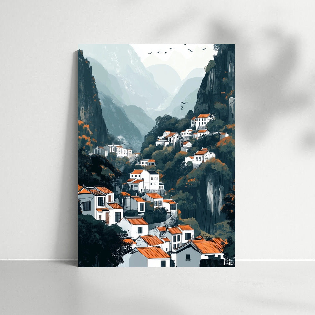 Soaring Dreams Over a Mountain Village