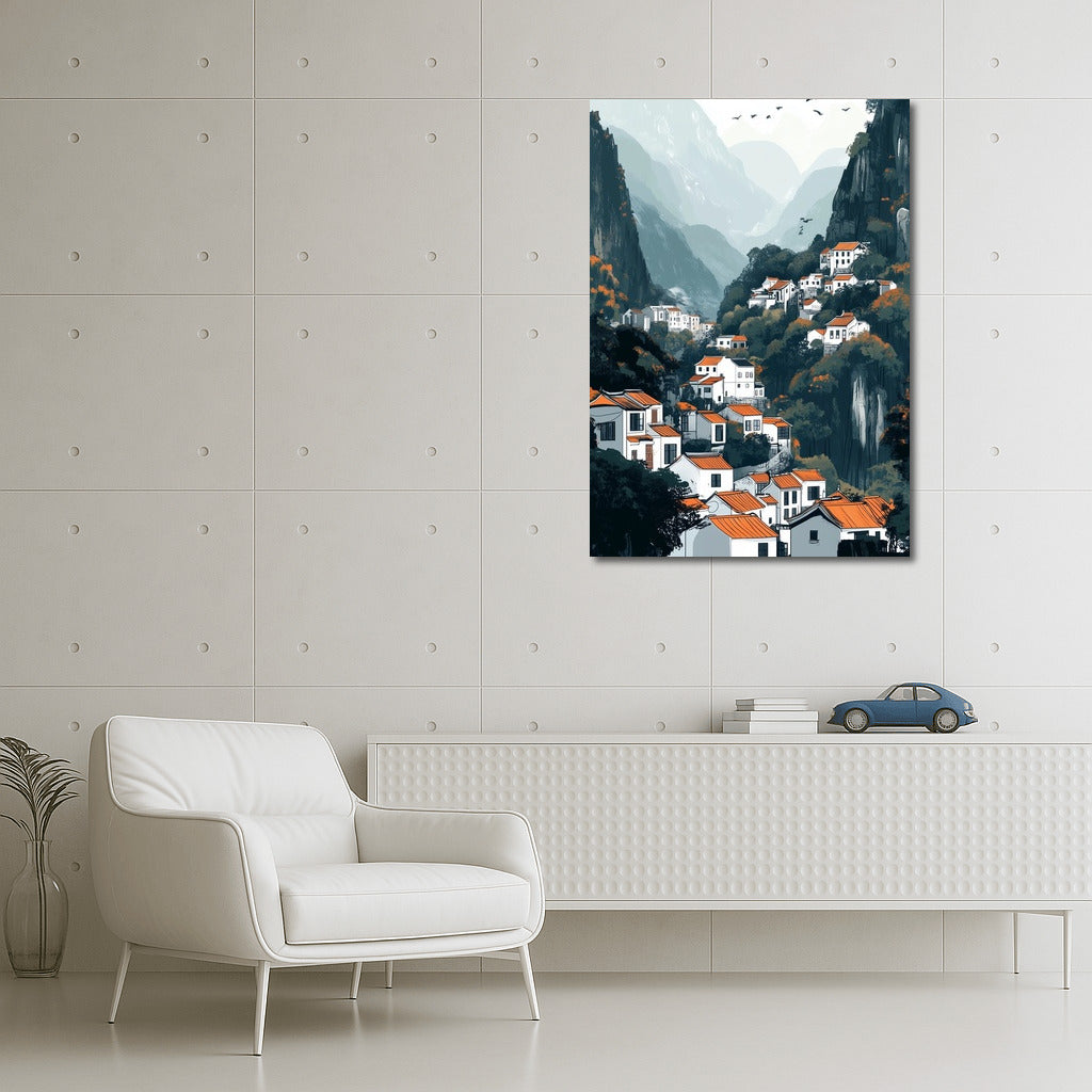 Soaring Dreams Over a Mountain Village