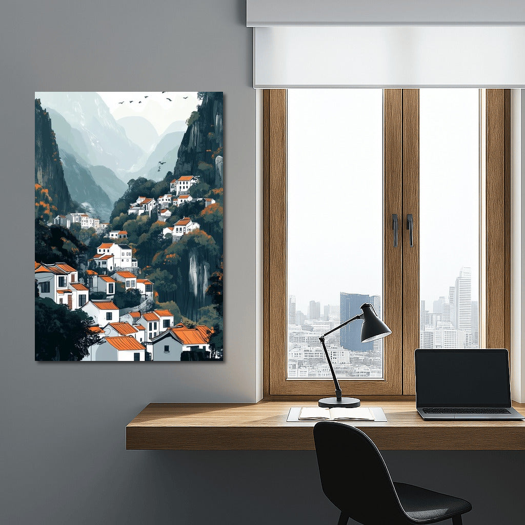 Soaring Dreams Over a Mountain Village