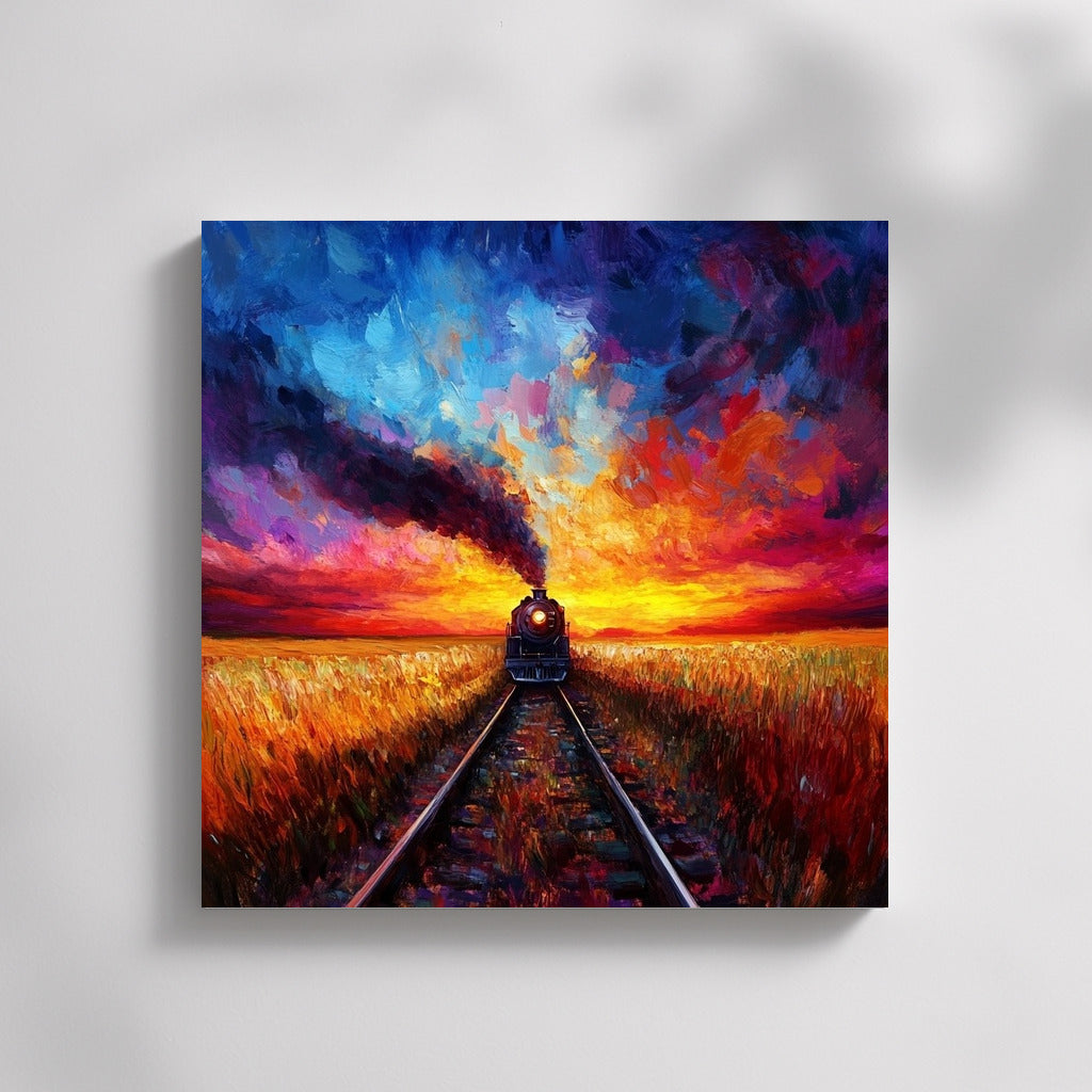 Sunset Express: A Vortex of Colors and Light