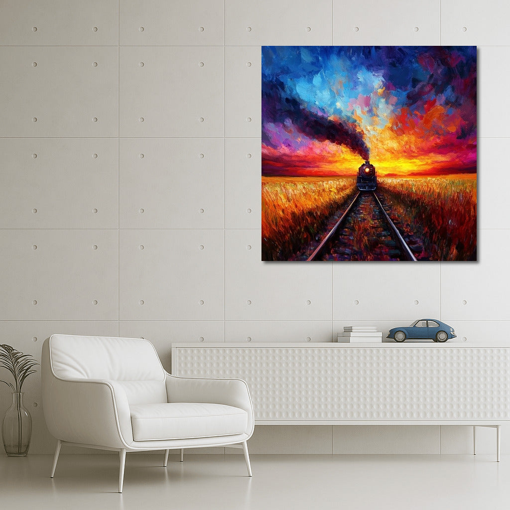 Sunset Express: A Vortex of Colors and Light